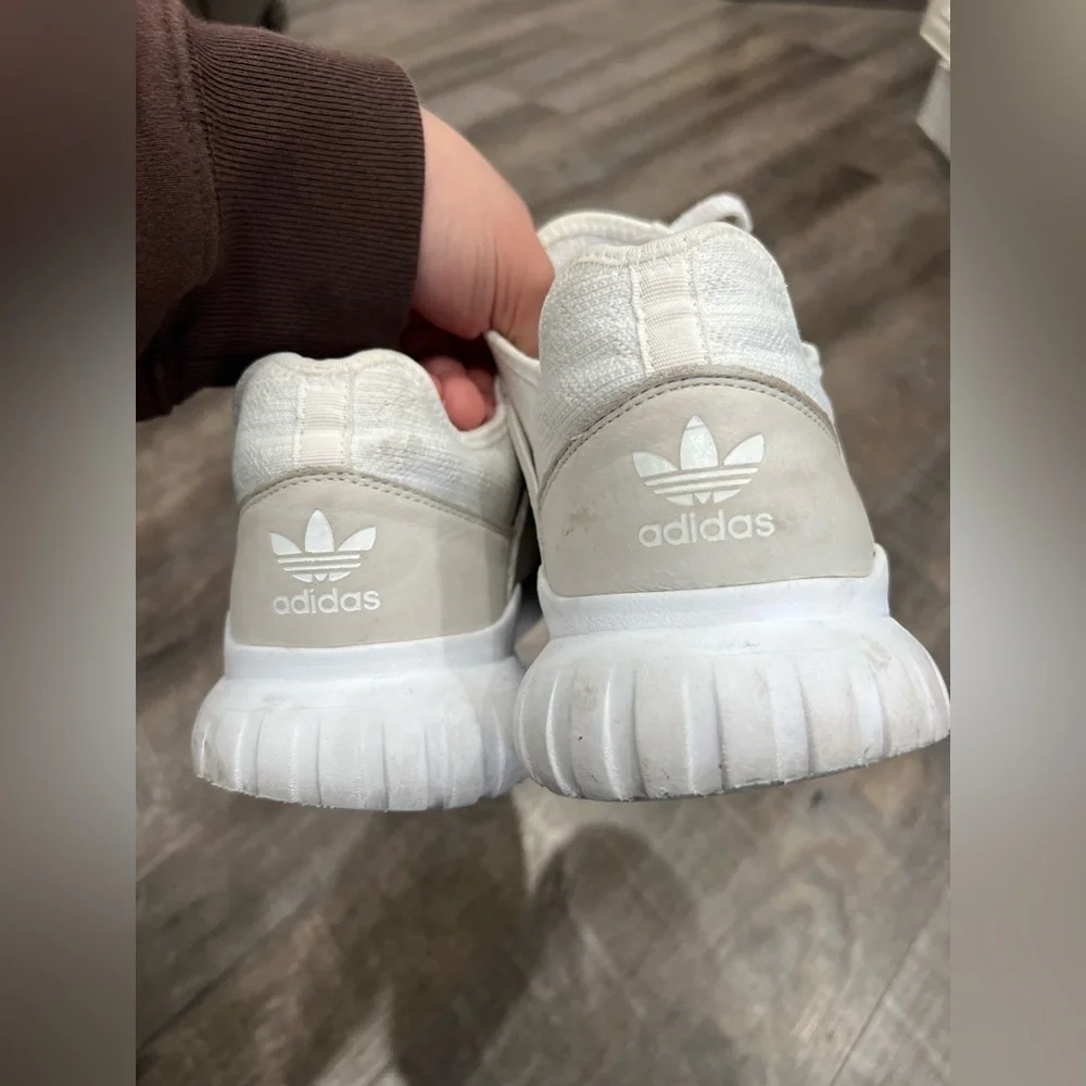 Adidas White and Tan Sneakers adidas Tubular Radial men’s size 9 GOAT